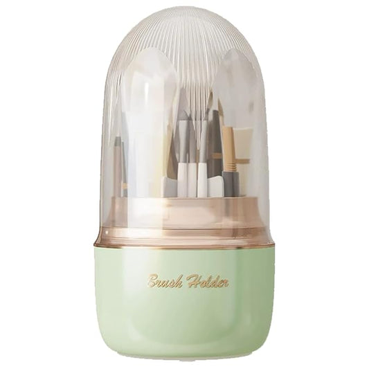 Makeup Brush Holer, 360° Rotated Cosmetic Organizer for Brushes Storage, Gift Trendy Make up Brush Storage Organizer for Bathroom, Bedroom, Dresser Countertop (Avocado Green)