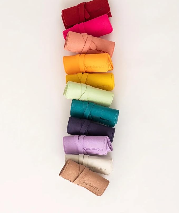 Hey Harper Travel Jewelry Organizer Roll – Compact Storage Pouch for Rings, Earrings, Necklaces & Bracelets – Foldable Case for Women (Included Only Roll) (Mustard)