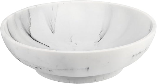 L'ARL GMVOI Large Decorative Bowl,Modern Fruit Bowl for Kitchen Counter,Handicraft Decorative Bowls for Home Decor,Stylish Key Bowl for Entry Table,Artificial White Marble