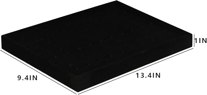 Coward 2Pcs/Set Black Velvet Stackable Ring Organizer Tray, Velvet Ring Earring Stud Jewelry Display Holder Tray for Store Selling or Home Show Storage