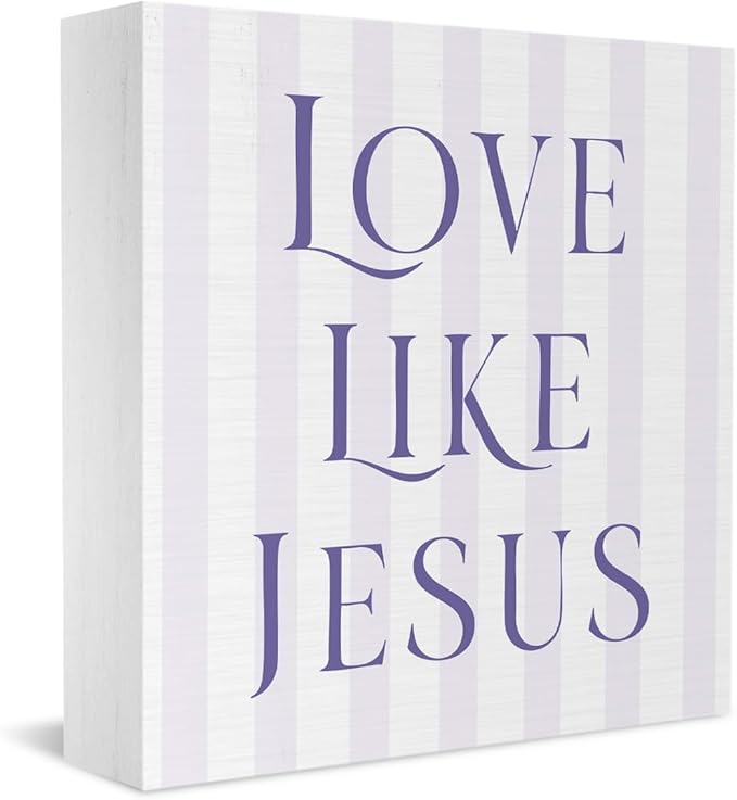 Purple Bible Room Bedroom Bathroom,Purple Decor,Inspirational Bible Verses Decorations Decorations for Teen Girls Gifts Wooden Box 5 x 5 Inch