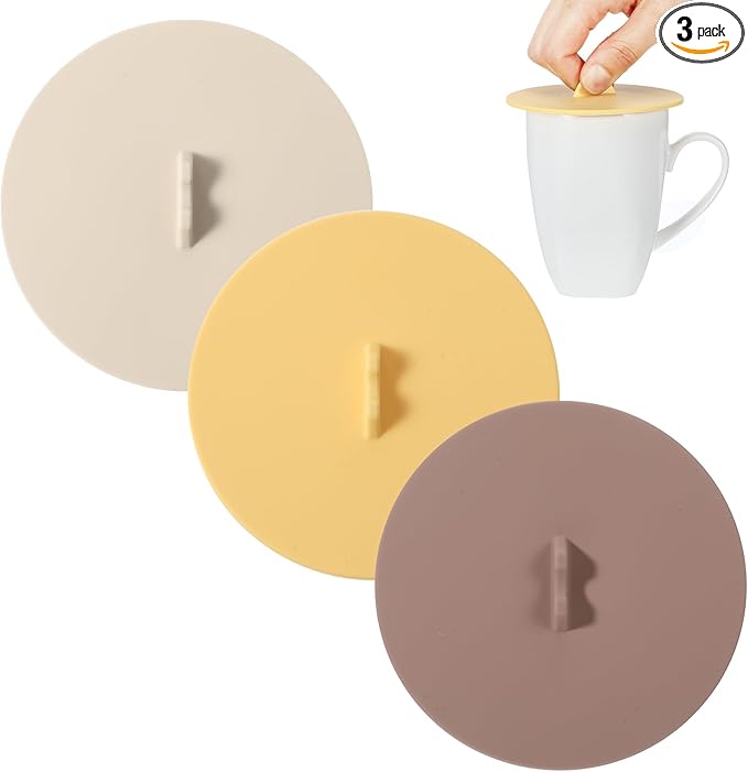 Silicone Lids for Cups, Silicone Cup Covers, Colored Universal Cup Lids, Reusable Mug Cover, Food Grade Dust-proof Airtight Seal Lids for Mugs Tea Cups Coffee Cup