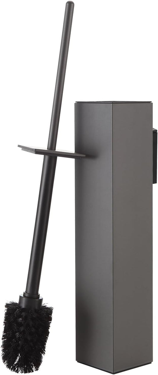 BGL Toilet Brush and Holder Set Gun Grey Wall Mounted for Bathroom Square Design