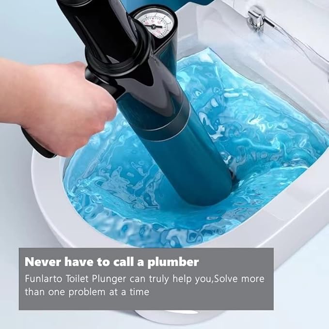 Toilet Plunger High Pressure Air Drain Blaster Gun Drain Clog Remover Tools Air Plunger Heavy Duty Drain Powerful Plungers for Toilet Unclog Toilet, Floor Drain, Bathroom（Black）