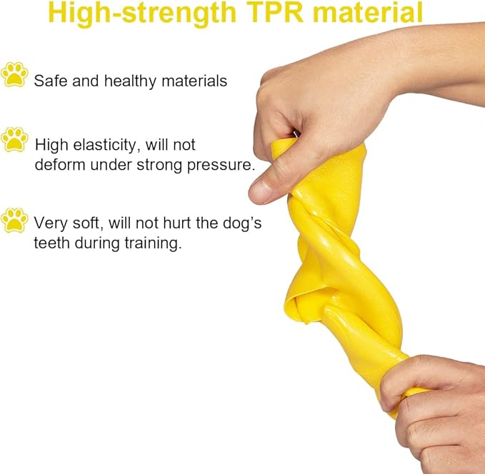Indestructible Flying Discs, Soft Interactive Catch & Fetch Toys for Small & Medium Dogs, Floats in Water & Safe on Teeth, 7.48 Inch (Small, Yellow)