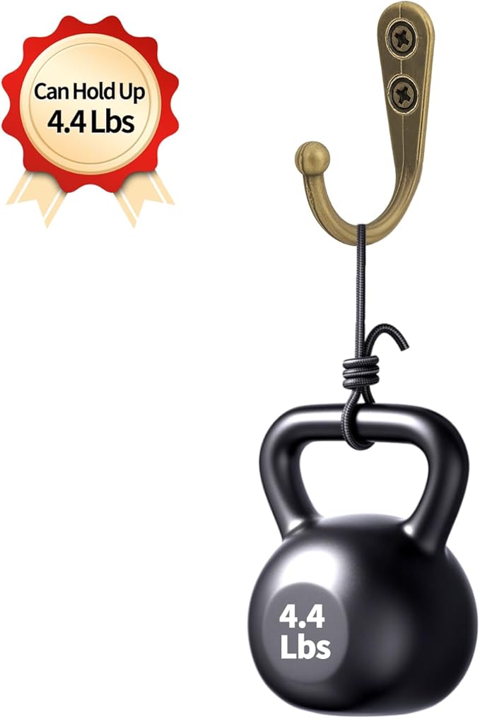 20 Pcs Small Key Hooks for Hanging, Key Holder, Wall Mount Hook with Stainless Steel Metal Screws, Command Hooks Utility Hangers for Key, Hat, Cup, Coat, Picture (Bronze)