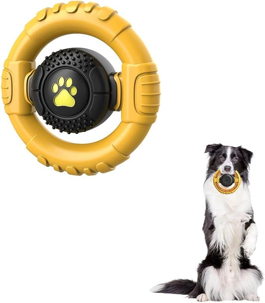 Dog Toys for Aggressive Chewers Large Medium Breed, Indestructible Squeaky Dog Chew Toys, Tough Nylon Rubber Interactive Dog Toys to Keep Them Busy