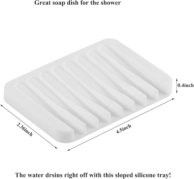 Natural Wooden Vanity Tray, Bathroom Decor Box, Wooden Bathroom Organizer for Toilet Tank and Counter Top, Slip- Resistant Cute Bathroom Decor ﻿ (White, 4.8"" W11.5 Lx1.2 H)