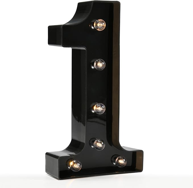 OYCBUZO Light Up Black Alphabet Marquee Number Sign LED Marquee Number Lights Sign for Night Light Home Bar Christmas Lamp Birthday Party Wedding Decoration 1