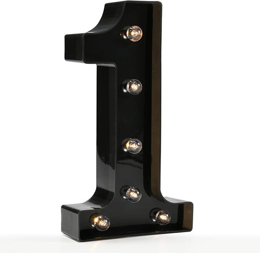 OYCBUZO Light Up Black Alphabet Marquee Number Sign LED Marquee Number Lights Sign for Night Light Home Bar Christmas Lamp Birthday Party Wedding Decoration 1