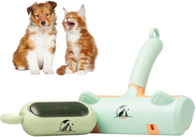 Pet Hair and Lint Remover Roller Bundle for Home, Auto, Travel-2025 Updated–Reusable Fur Removal Tool for Clothing, Furniture, Carpets & Cars | Self-Cleaning and Washable