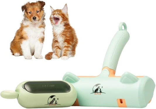 Pet Hair and Lint Remover Roller Bundle for Home, Auto, Travel-2025 Updated–Reusable Fur Removal Tool for Clothing, Furniture, Carpets & Cars | Self-Cleaning and Washable