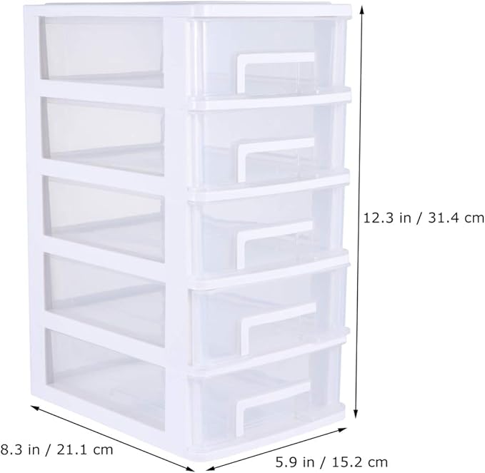SAFIGLE 4 Drawer Storage Cabinet - Clear Plastic Desktop Organizer for Office Bathroom and Living Room - Stylish and Functional Drawer Organizers
