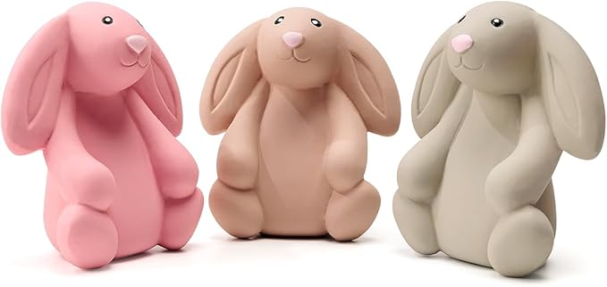 Squeaky Dog Toys for Medium Dogs, Soft Latex Bunny Squeaky Dog Ball, Cute Funny Squeak Rabbit Pet Toys