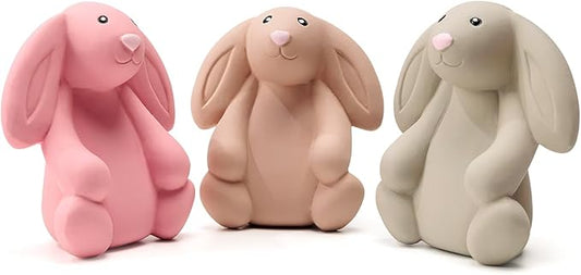 Squeaky Dog Toys for Medium Dogs, Soft Latex Bunny Squeaky Dog Ball, Cute Funny Squeak Rabbit Pet Toys