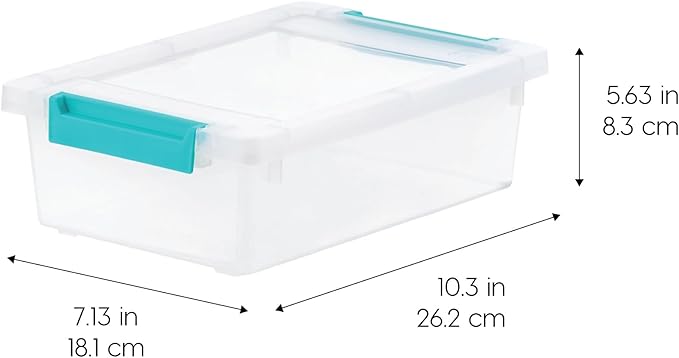 IRIS USA 2 Qt. Plastic Storage Bins Containers with Lids, 6 Pack, Small Sensory Bin, Craft Storage, Craft Organizers & Storage, Organizing Container for Home, Office & Art Supplies, Stackable, Clear