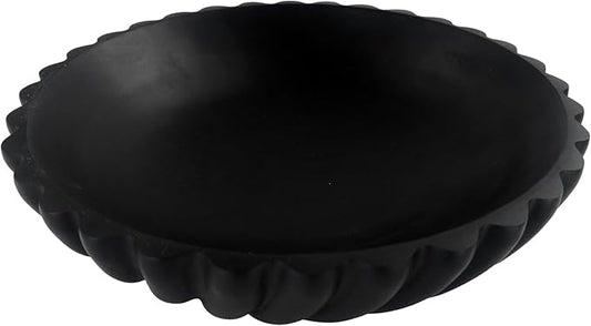 Black Decorative Bowl - Large Fruit Bowl for Kitchen Counter & Coffee Table, Stylish Key Purse Bowl for Entryway & Console Table Decor