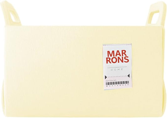 Collapsible Felt VANILLA Storage Bin Medium 11"x7.1"x7.1" – Foldable Basket with Handles for Closet, Toy Storage, Laundry Room Organization, Decorative Storage Bins for Shelves, Cube Storage