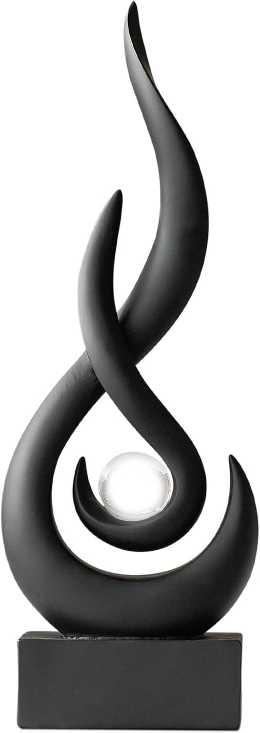 Modern Abstract Art Table Decoration,Resin Flame Statue Modern Black Centerpiece Ornaments for Living Room Great Gift Idea Home Decor,Collectibles