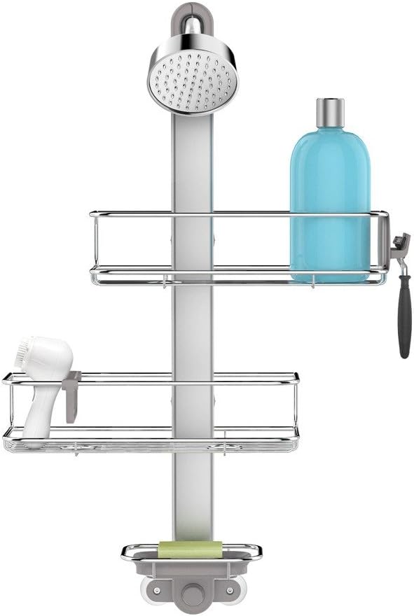 simplehuman Adjustable Shower Caddy, Stainless Steel and Anodized Aluminum