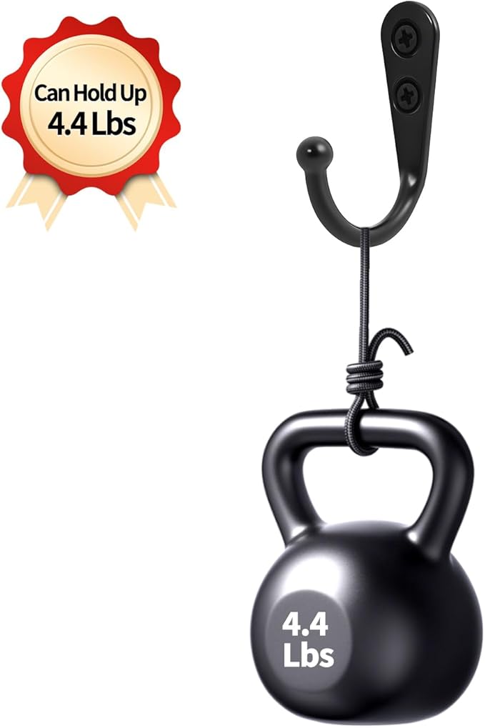 20 Pcs Small Key Hooks for Hanging, Key Holder, Wall Mount Hook with Stainless Steel Screws, Command Hooks Utility Hangers for Key, Hat, Cup, Coat, Picture (Black)