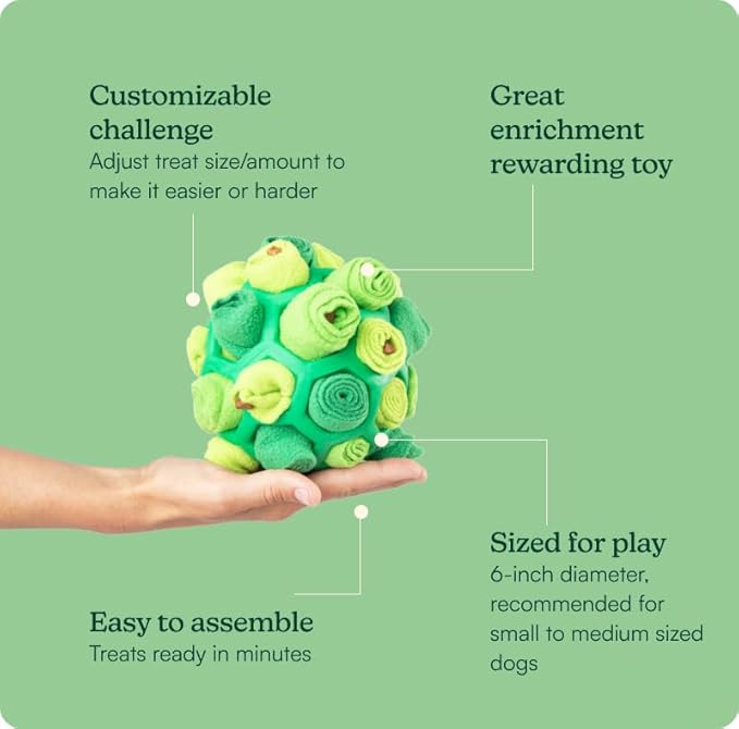 Reggie Forager Ball for Dogs | Interactive Treat Dispensing Toy for Mental Stimulation | Reduces Boredom, Stress & Hyperactivity | Enrichment Ball for All Dog Breeds & Sizes | Durable & Washable