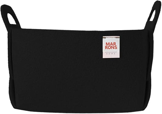 Collapsible Felt BLACK Storage Bin Small 7.1"x5.1"x5.1" – Foldable Basket with Handles for Closet, Toy Storage, Laundry Room Organization, Decorative Storage Baskets for Shelves, Nursery