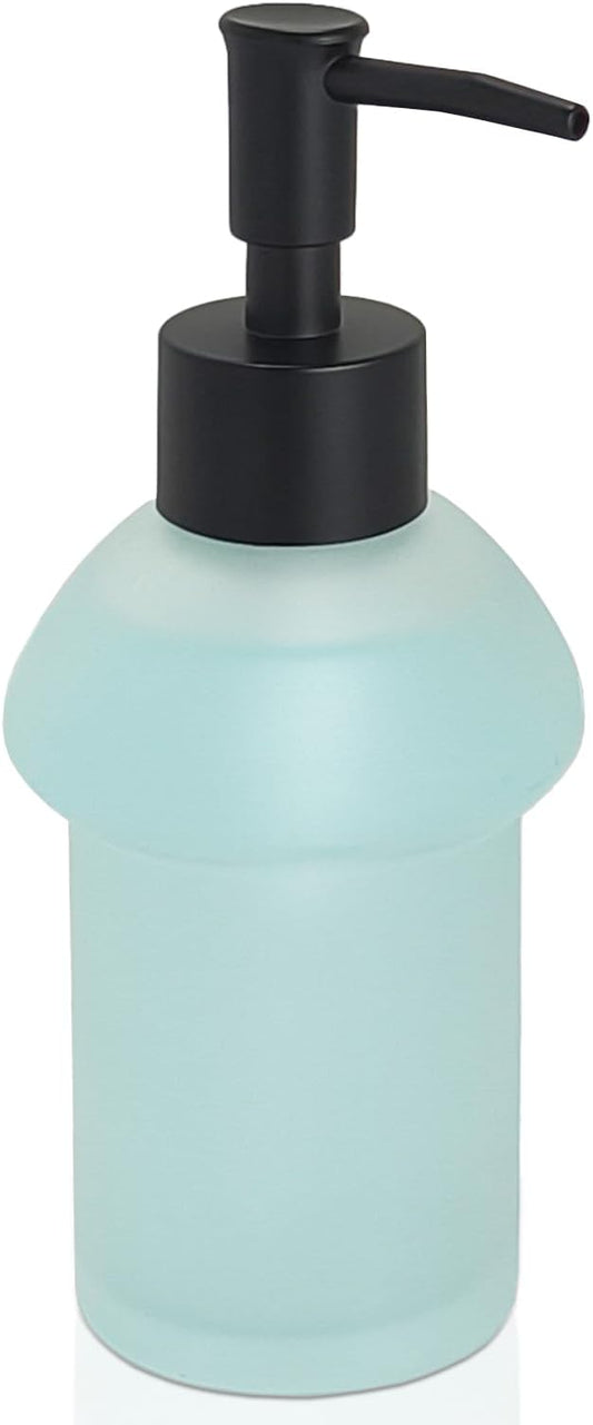 Glass Refillable Empty Bottle Container with Rust-Proof Plastic Pump Hand Soap Dispenser, 9.3oz Liquid Soap Dispenser for Bathroom and Kitchen (Matte)