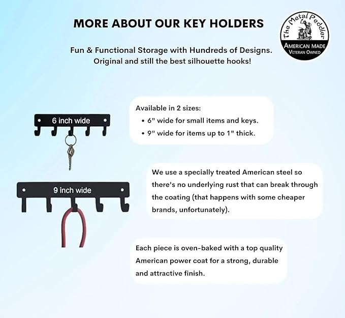 Dachshund Key Holder Dog Leash Hanger for Wall - Large 9 inch Wide Made in USA