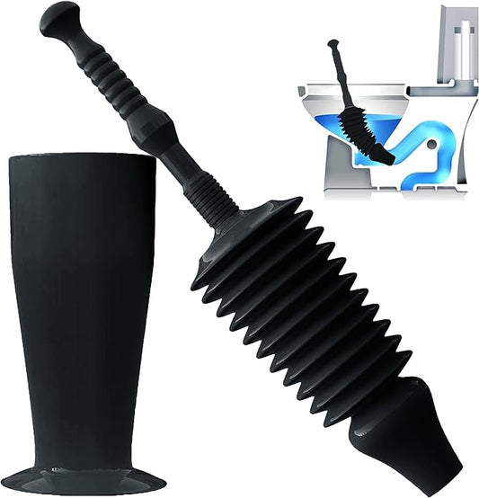 Luigi's World's Best Plunger - Unclogger Tools for Unblocking Toilet - Heavy Duty Plungers for Bathroom - Unique Unblocker Design - Remover Tool to Unblock Toilet Blockage - Black
