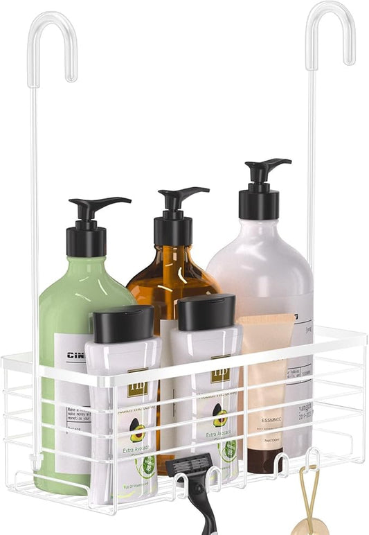 YUOROS Hanging Shower Caddy, Shower Caddies Bathroom Shower Rack Organizer Shampoo Bracket (White)