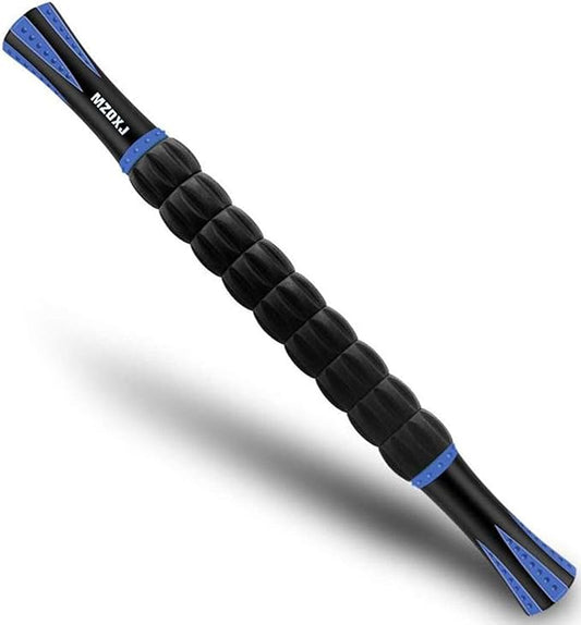 Muscle Roller Massage Roller Stick for Athletes, Help Reducing Muscle Soreness Cramping Tightness Leg Arms Back Calves Muscle Massager（Blue-Black- 18 inch）