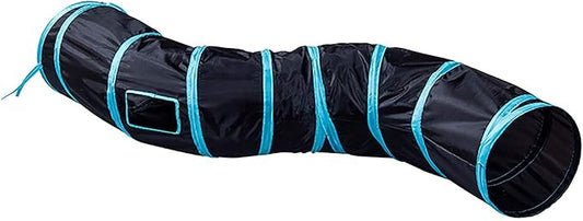 Cat Tunnel for Indoor Cats Interactive, Rabbit Tunnel Toys, Pet Toys Play Tunnels for Cats Kittens Rabbits Puppies Crinkle Pop Up Black 47" Shape S