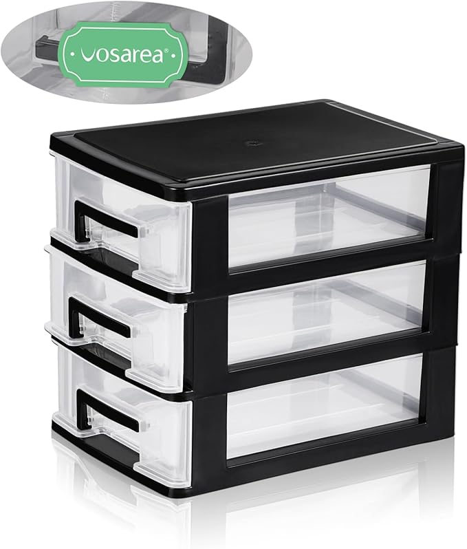 Clear Desktop Drawer Storage Organizer Rack Three-layer Transparent Cabinet for Efficient Space Management for Makeup Office Supplies and Home Organization