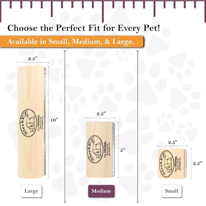 SleekEZ Dog Brush for Shedding & Dog Grooming Supplies | Pet Hair Removal Tool | Great For All Fur Types | For Short, Medium, & Long Hair Pets | Reduces Shedding by 95% | Made in USA | 5 inch