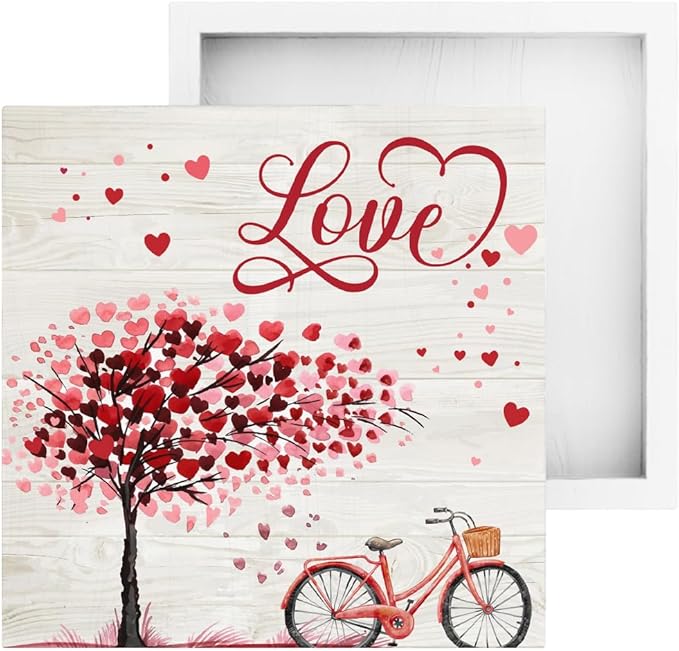Valentines Day Decoration Valentine Theme Decor Valentines Day Home Decor Valentine Day Anniversary Wedding Gifts for Couple Women Men Valentines Day Signs 5 x 5 inches