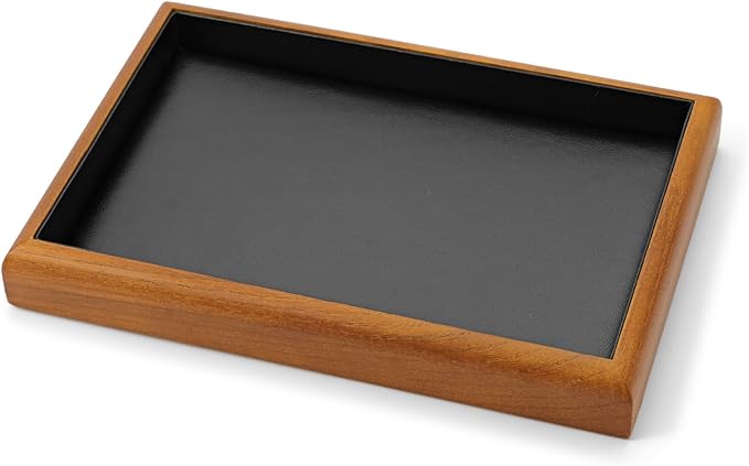 Oirlv Solid Wood Stackable Jewelry Organizer Tray Jewelry Drawer Organizer(Black)