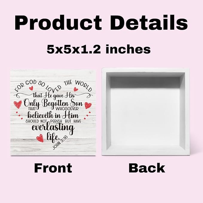 Christian Valentines Day Decor for Home Scripture Decor Valentines Kitchen Decor Christian Decor Rustic Valentines Day Decor for Table 5 X 5 Inches