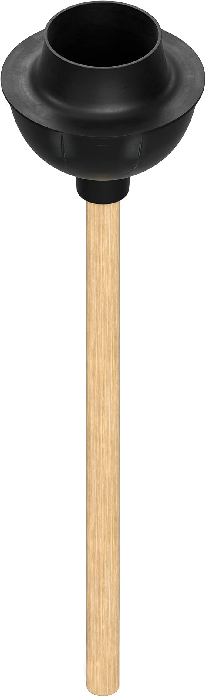 SteadMax Heavy Duty Toilet Plunger, Commercial Grade Double Thrust Force Rubber Cup with Wood Handle, 2 Pack (22")