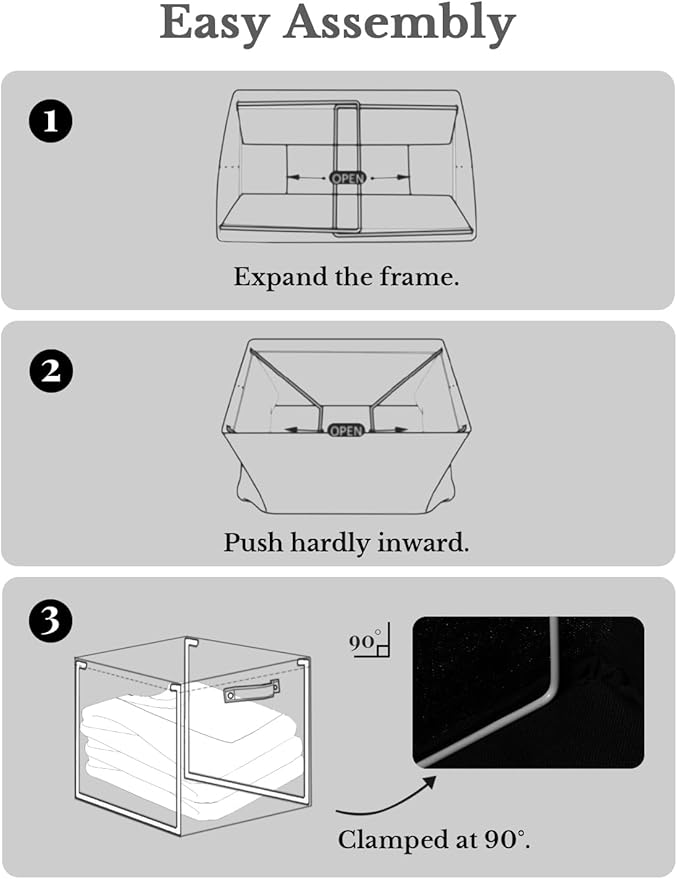 StorageWorks 13x13 Inches Storage Cube, Fabric Storage Bins with PU Handles, Collapsible Organizer Baskets for Closet, Black, 4-Pack