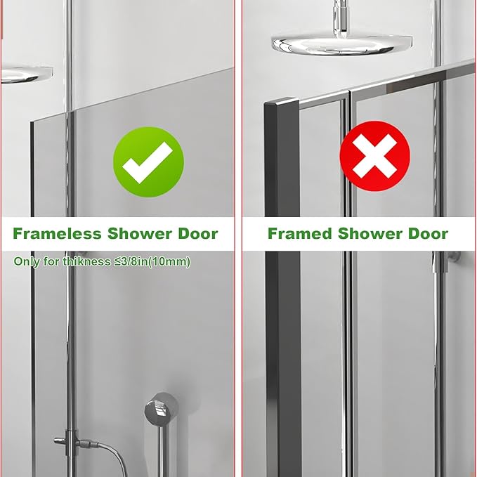 PMMASTO Shower Door Hooks, (7.5 Inch) Extended Towel Hooks for Bathroom Frameless Glass Shower Door, Stainless Steel Heavy Duty Hooks for Hanger Robe,Towel (Black ''L'' Shape 2 Pack)