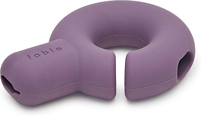 FABLE Falcon Treat Dispensing Dog Toy - Interlocking Design, 2 Cavity Dog Toy Treat Dispenser for Dry Food & Spreads - Interactive & Solo Play - No BPA - Purple