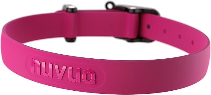 Waterproof Dog Collar - Durable, Comfortable and Adjustable Outdoor Dog Collar with Wear Resistant Buckle and ID Tag Ring for Puppies and XSmall Dogs by Nuvuq (Pink, XSmall)