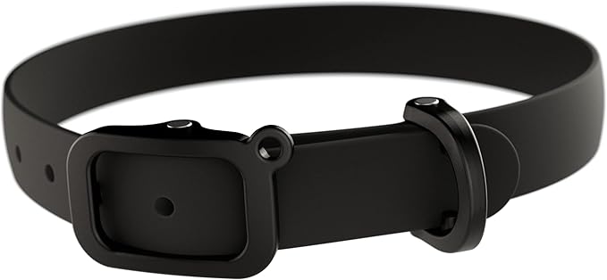 Waterproof Dog Collar - Durable, Comfortable and Adjustable Outdoor Dog Collar with Wear Resistant Buckle and ID Tag Ring for Large Dogs by Nuvuq (Black, Large)