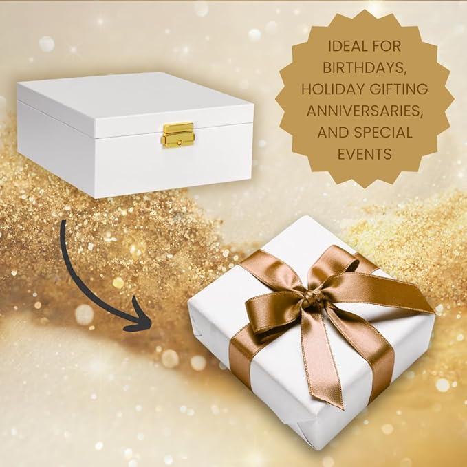 Prestige & Fancy 2 Layer Woman Jewelry Box, Jewelry Organizer For Woman, Men & Girls Large Case 8.5x7.5x3.3in | PU Leather Black Jewelry Gift Storage Boxes For Ring, Necklace & Bracelet With Lock