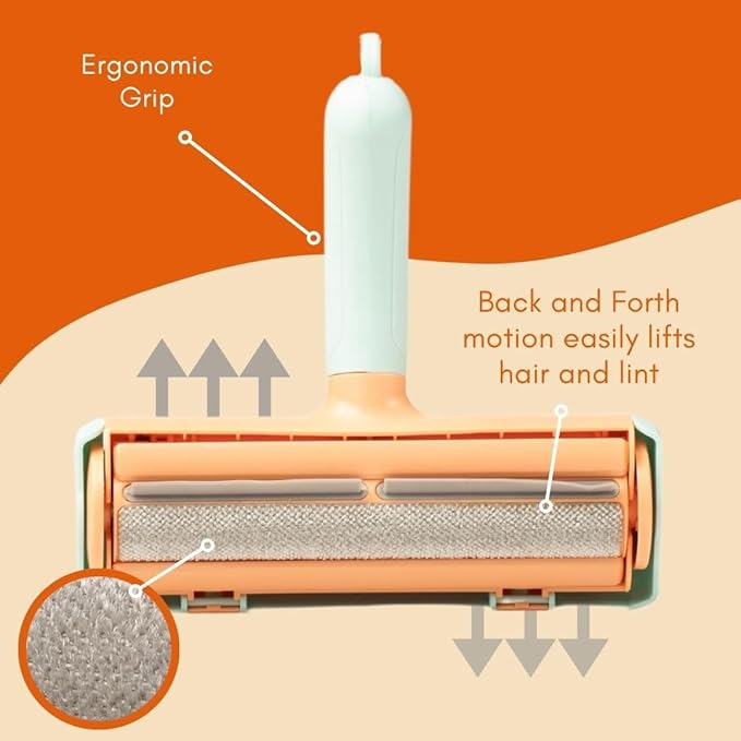 Pet Hair and Lint Remover Roller Bundle for Home, Auto, Travel-2025 Updated–Reusable Fur Removal Tool for Clothing, Furniture, Carpets & Cars | Self-Cleaning and Washable