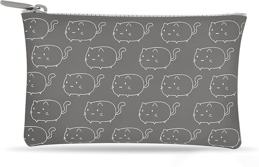 Manmihealth Cute Cat Silicone Makeup Bag, Cosmetic Bags for Women, Makeup Brushes Holder Travel, Portable Purse Pouch for Travel Essentials, Zipper Storage Organizer Bag, 2-Pack