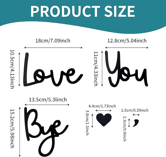 Wooden Love You Bye Sign Home Decor - Boho Farmhouse Wall Art Decor for Stylish Living Room, Hallway Entryway, Wall Decor Door Sign Gift for Your Family Lovers