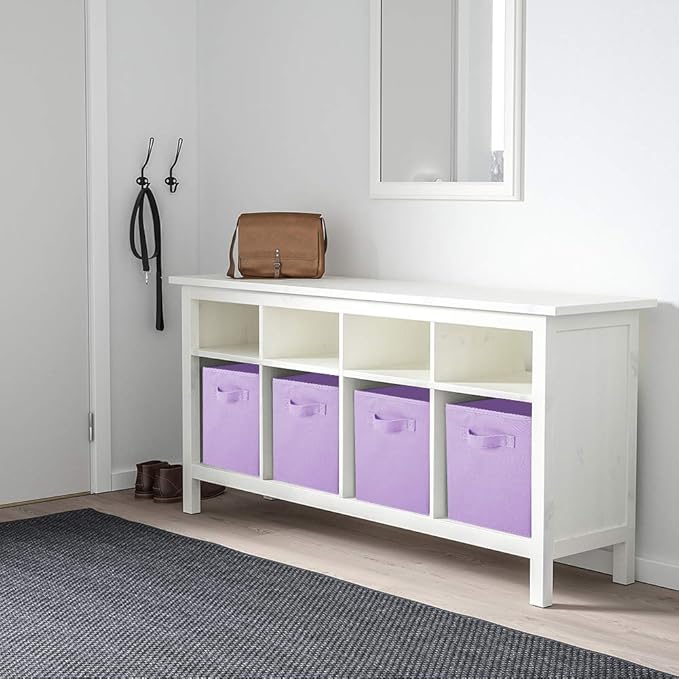 ShellKingdom Storage Bins, Foldable Fabric Storage Cubes And Cloth Storage Organizer Drawer For Closet And Toys Storage, 6 Pack (Lavender)