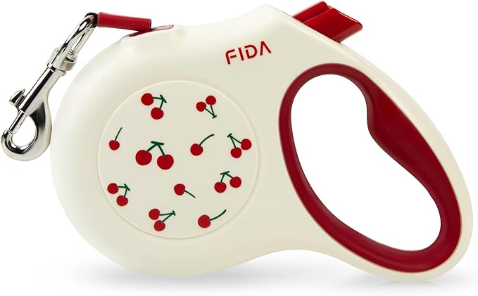 Fida Retractable Dog Leash, 16 ft Dog Walking Leash for Small Dogs up to 26 lbs, 360° Tangle Free, Cherry